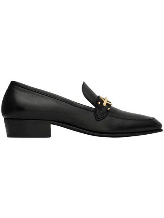 Solferino Leather Penny Loafer Black - SAINT LAURENT - BALAAN 1