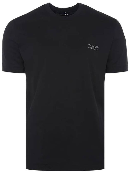 24SS UMM0477 BLACK KNT logo embroidered black short-sleeved tee - KITON - BALAAN 2