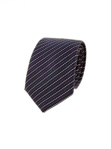 Men s Stitched Striped Silk Tie Dark Blue 271698 - GIORGIO ARMANI - BALAAN 1