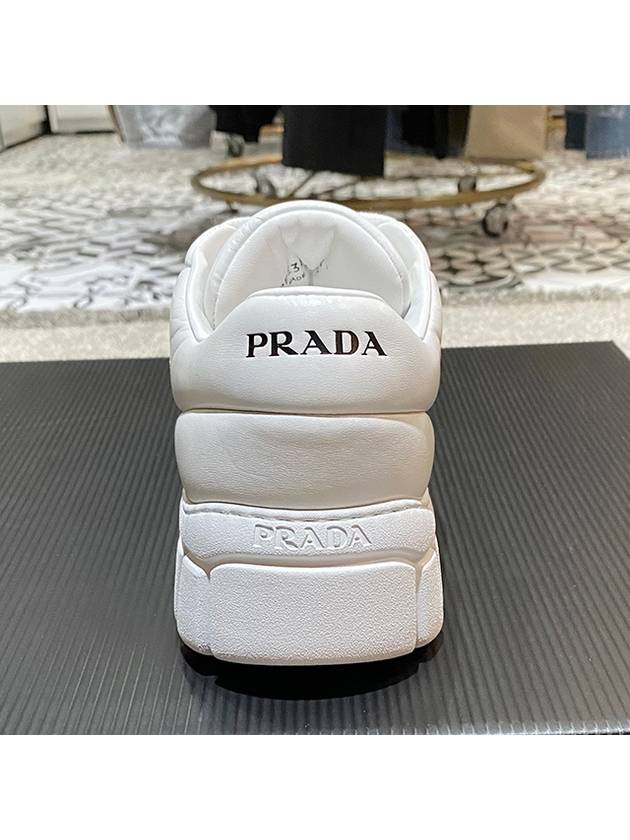 Padded Nappa Leather Low Top Sneakers White - PRADA - BALAAN 7