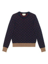 GG Jacquard Knit Top Navy - GUCCI - BALAAN 1