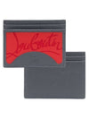 Men's Kios Logo Card Wallet Red Grey - CHRISTIAN LOUBOUTIN - BALAAN 1