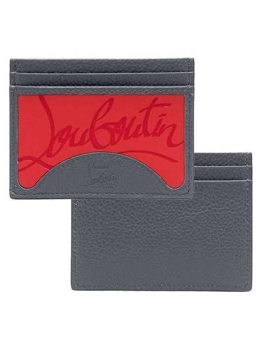 Men's Kios Logo Card Wallet Red Grey - CHRISTIAN LOUBOUTIN - BALAAN 2