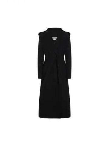 Herno black wool blend hooded coat - HERNO - BALAAN 1