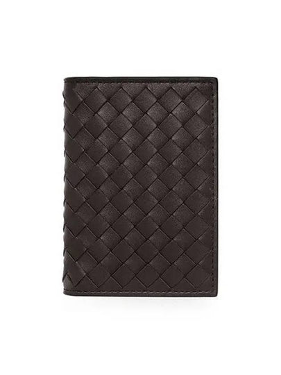 Intrecciato Flap Card Holder Dark Brown - BOTTEGA VENETA - BALAAN 2