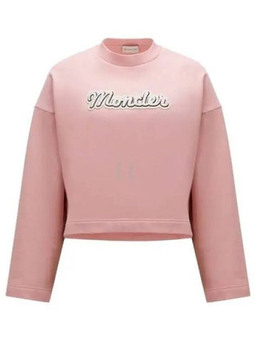 Women's Logo Cotton Sweatshirt Pink - MONCLER - BALAAN 1