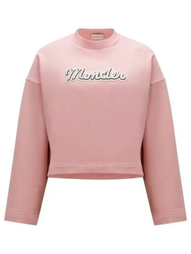 Women's Logo Cotton Sweatshirt Pink - MONCLER - BALAAN 1