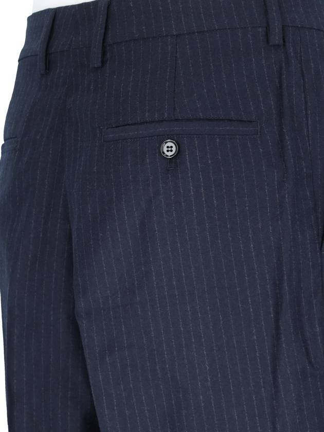 Men's Pinstriped Tailored Cropped Slacks Navy - AMI - BALAAN 5