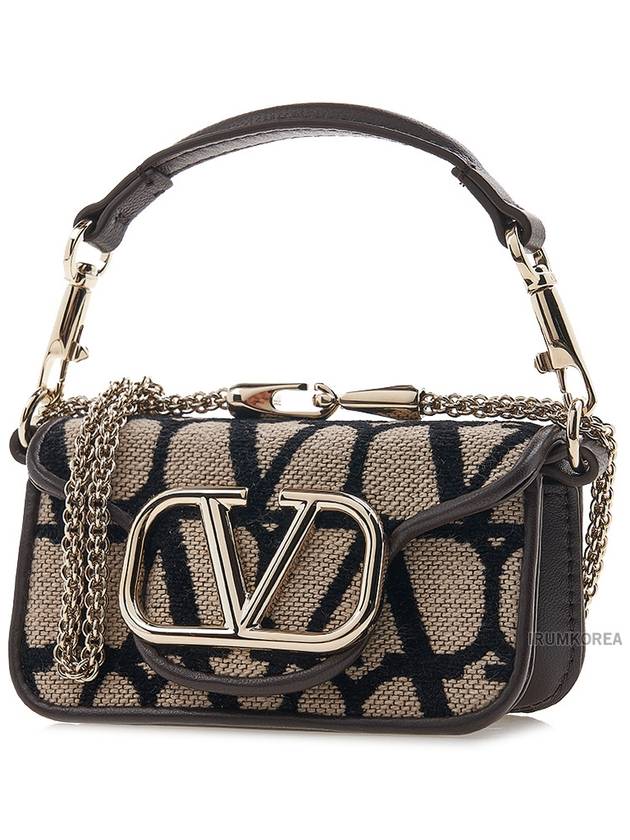 V Logo Plaque Foldover Tote Bag Black - VALENTINO - BALAAN 3