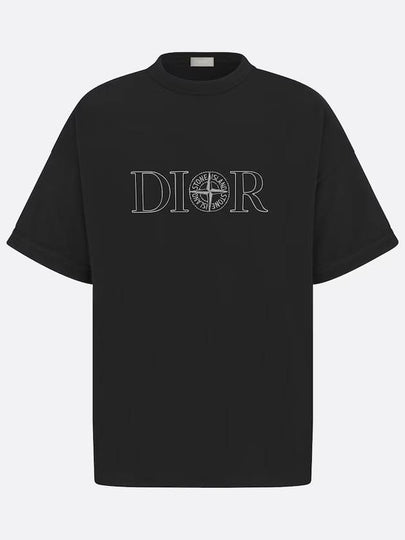 Oversized Fit Cotton Short Sleeve T-Shirt Black - DIOR - BALAAN 2