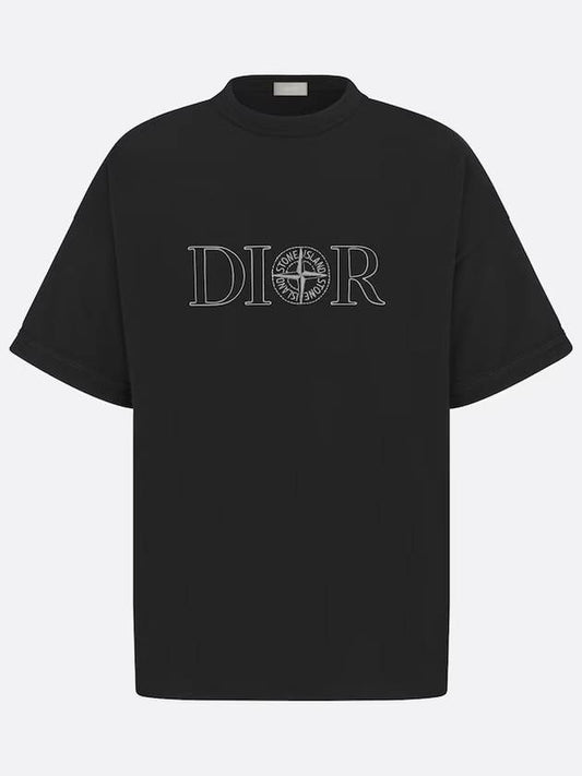 Oversized Fit Cotton Short Sleeve T-Shirt Black - DIOR - BALAAN 2