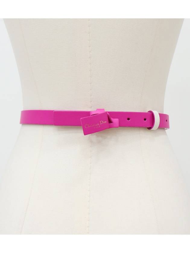 Pink White Reversible Belt - DIOR - BALAAN 3