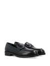 Triangle Logo Leather Loafers Black - PRADA - BALAAN 5