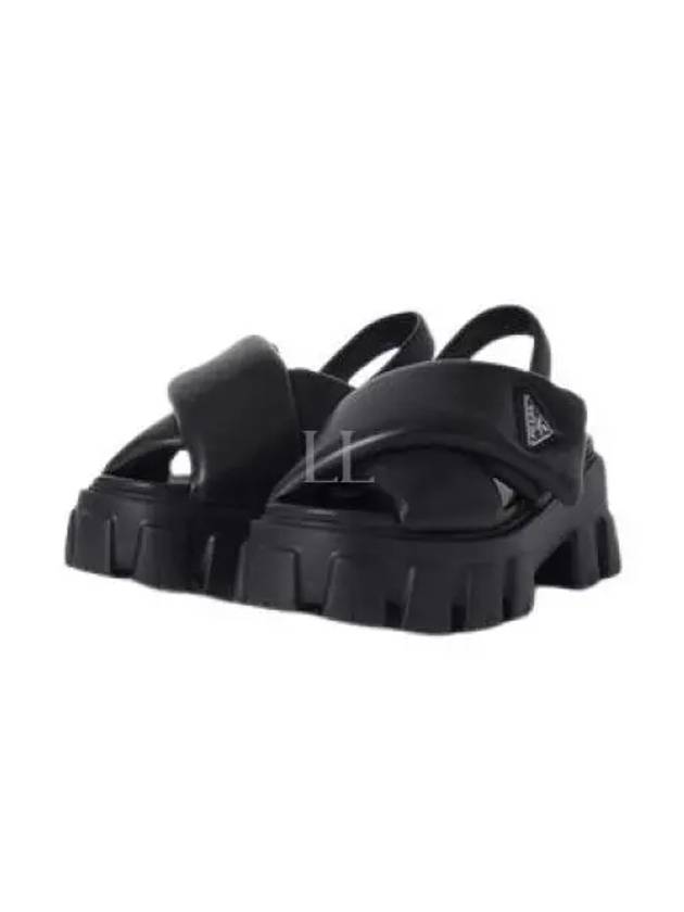 Monolith Padded Nappa Leather Sandals Black - PRADA - BALAAN 2