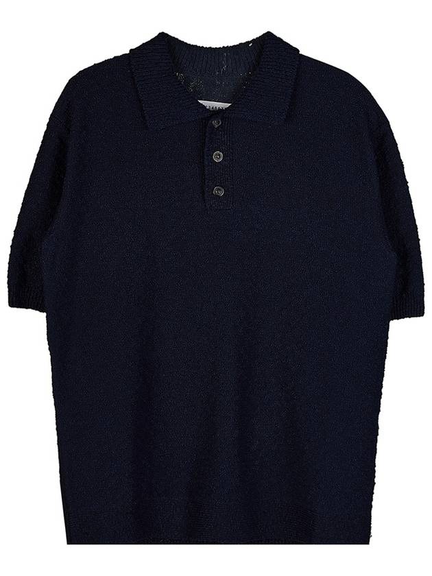 Nostalgic Boucle Knit Polo Shirt Navy - MAISON MARGIELA - BALAAN 2