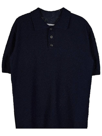 Nostalgic Boucle Knit Polo Shirt Navy - MAISON MARGIELA - BALAAN 2