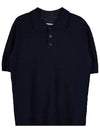 Nostalgic Boucle Knit Polo Shirt Navy - MAISON MARGIELA - BALAAN 11