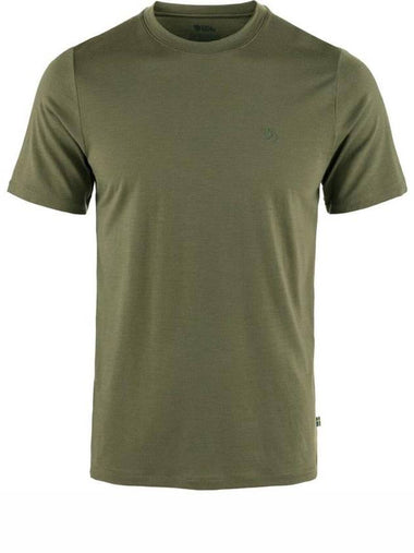 Men's Abisko Wool Short Sleeves T Shirt Laurel Green - FJALL RAVEN - BALAAN 1