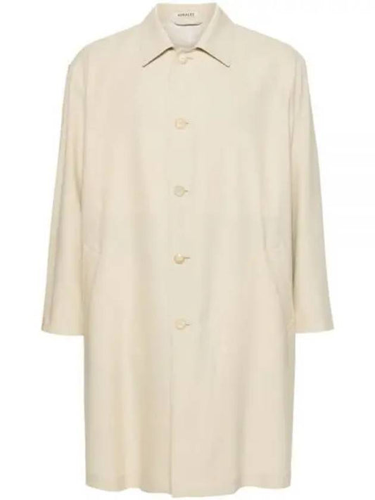 HARD TWIST WOOL TWILL SOUTIEN COLLAR COAT IVORY A24SC01WG Hard twist wool twill soutien collar coat - AURALEE - BALAAN 1