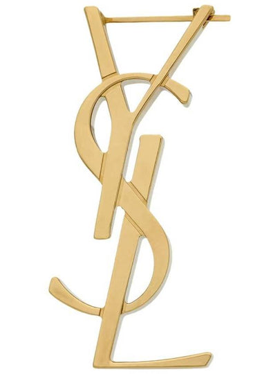 YSL Cassandre Single Metal Earrings Gold - SAINT LAURENT - BALAAN 2