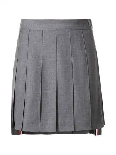 RMB Wool Mini Pleated Skirt Dark Grey - THOM BROWNE - BALAAN 2