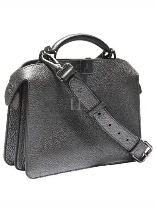 Peekaboo ISeeU Mini Leather Tote Bag Grey - FENDI - BALAAN 2