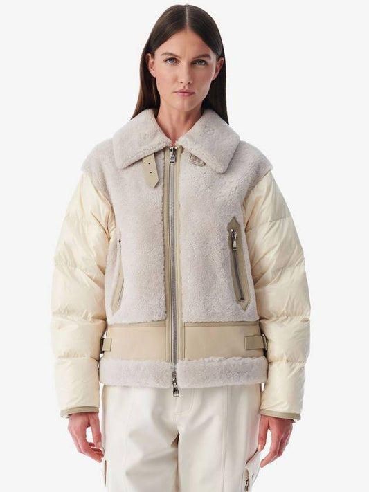 LES ALPES W glossy hybrid shearling jacket - IRO - BALAAN 1