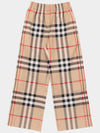 Check Cotton Straight Pants Beige - BURBERRY - BALAAN 3