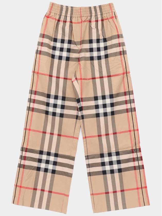 Check Cotton Straight Pants Beige - BURBERRY - BALAAN 3