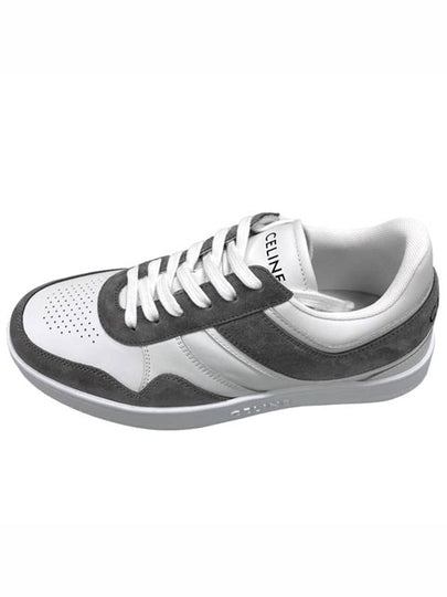 Trainer Suede Calfskin Lace-Up Low Top Sneakers Grey - CELINE - BALAAN 2