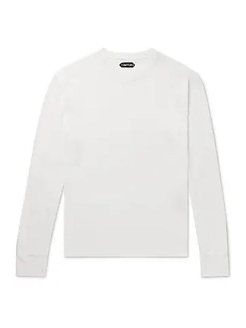 Lyocell Long Sleeve T-Shirt White - TOM FORD - BALAAN 1