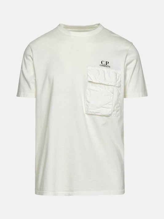 Logo Pocket Crew Neck Cotton Jersey Short Sleeve T-Shirt Gauze White - CP COMPANY - BALAAN 2
