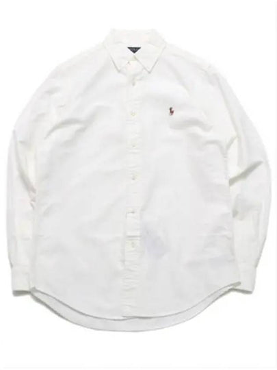 Men's Embroidered Pony Logo Oxford Long Sleeve Shirt White - POLO RALPH LAUREN - BALAAN 2