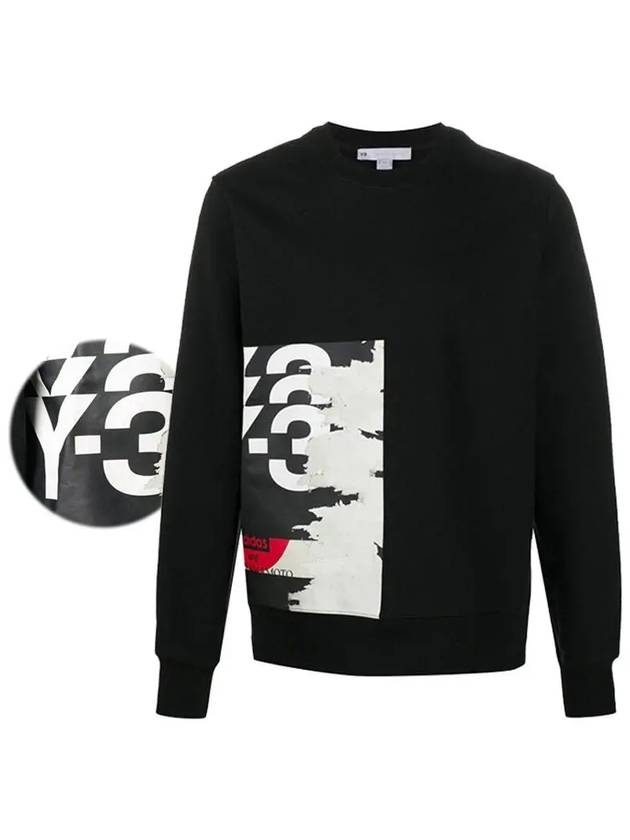 Graphic Logo Print Sweatshirt Black - Y-3 - BALAAN 2