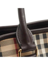 Haymarket Classic Check Dark Brown Leather Gold Plated Large 2WAY 3857533 - BURBERRY - BALAAN 7