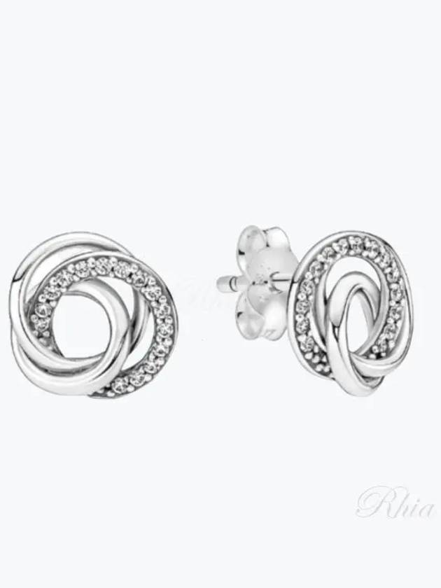 Family Always Encircled Stud Earrings Silver - PANDORA - BALAAN 2