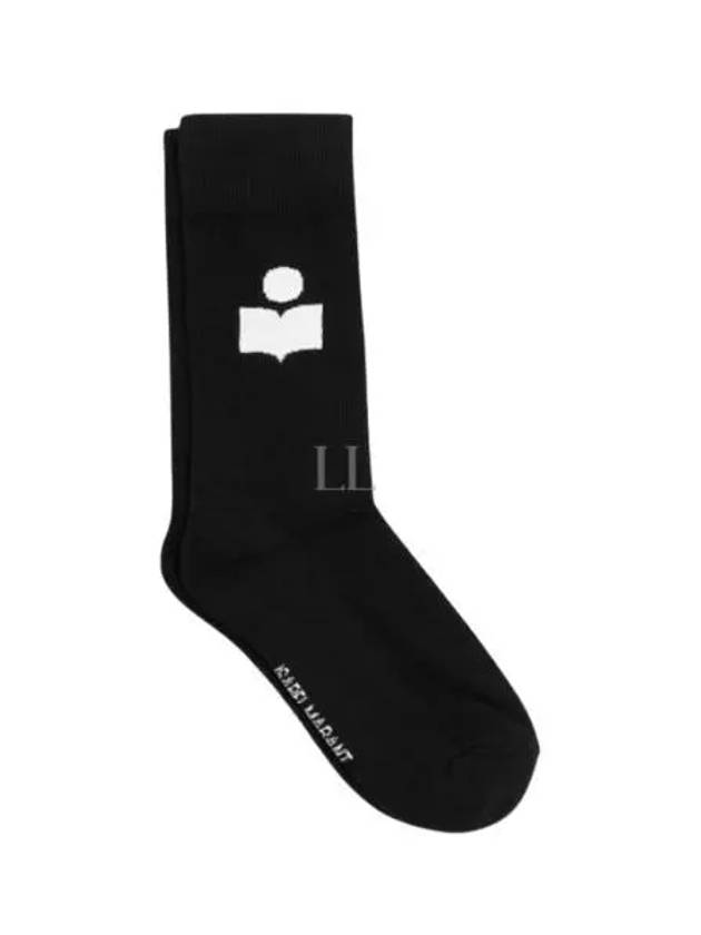 Embroidered Logo Socks Black - ISABEL MARANT - BALAAN 2