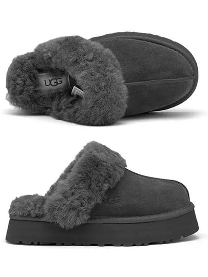 Women's Diskett Fleece Platform Slippers Grey - UGG - BALAAN 2