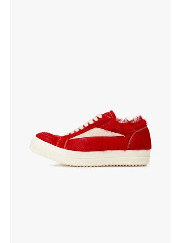 WOMEN Vintage Hairy Sneakers Red - RICK OWENS - BALAAN 1