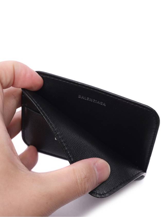 White Logo 3-Fold Card Wallet Black - BALENCIAGA - BALAAN 7