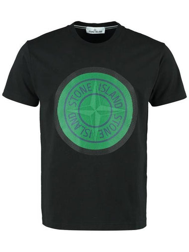 Lenticular Logo Short Sleeve T-Shirt Black - STONE ISLAND - BALAAN 1