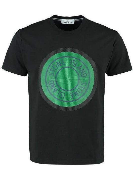 Lenticular Logo Short Sleeve T-Shirt Black - STONE ISLAND - BALAAN 1