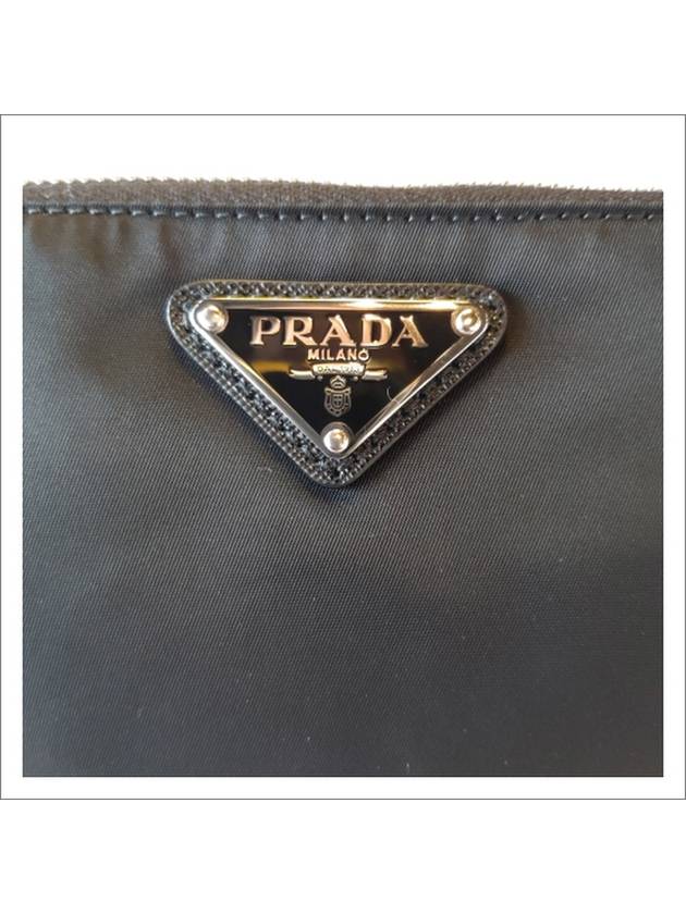 Re-Nylon and Saffiano Leather Clutch Bag Black - PRADA - BALAAN 5