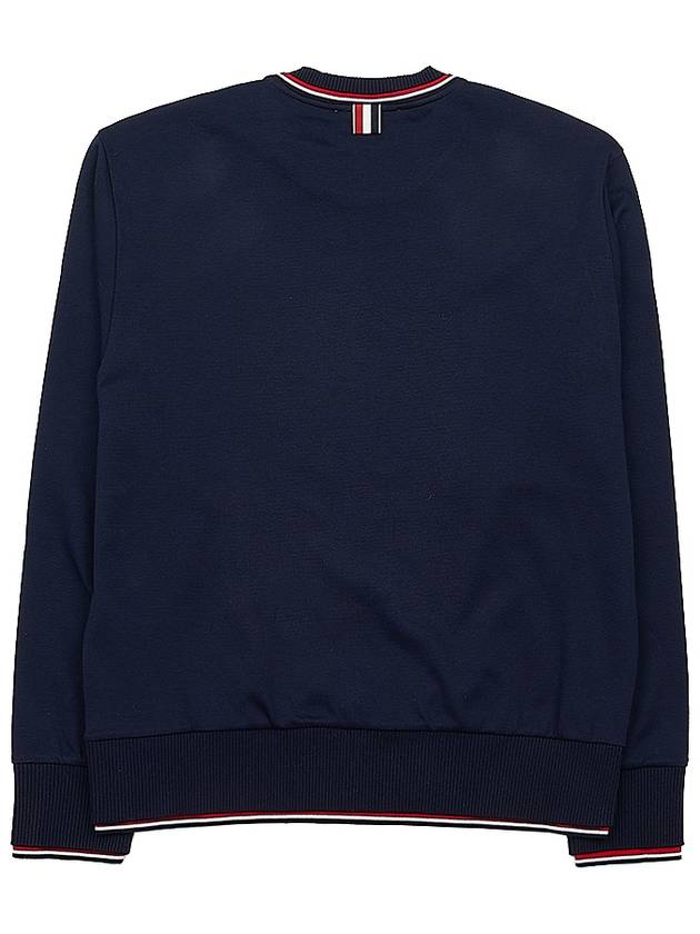 Logo Tab RWB Stripe Trimming Knit Top Navy - THOM BROWNE - BALAAN 3