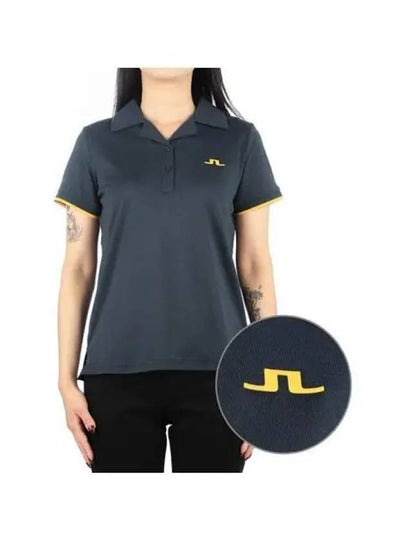 Women's Solange Short Sleeve Polo Shirt Navy - J.LINDEBERG - BALAAN 2