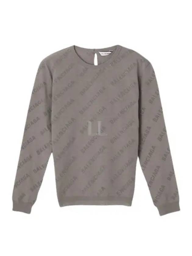 Allover Logo Pattern Knit Top Dark Beige - BALENCIAGA - BALAAN 2