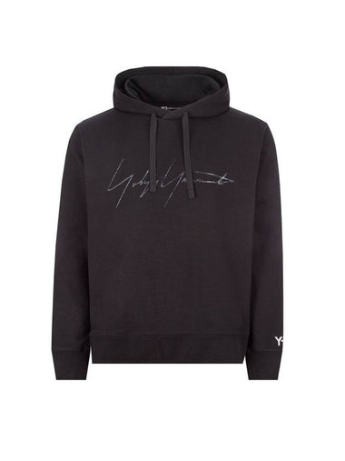 Sign Logo Crew Neck Cotton Hoodie Black - Y-3 - BALAAN 1