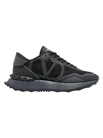 Men's Netrunner Low Top Sneakers Black - VALENTINO - BALAAN 1