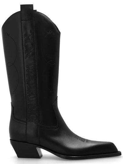 23 fw Black Leather For WALKING Texan Boots OWIE041F23LEA0011010 B0480784696 - OFF WHITE - BALAAN 2