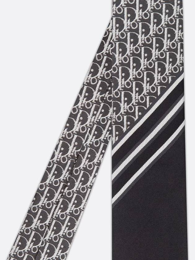 Oblique Straight Tie Black - DIOR - BALAAN 3